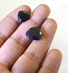 Black Onyx 1PC Chunky 13x13 MM Triangle Faceted Black Natural Semi Precious Gems