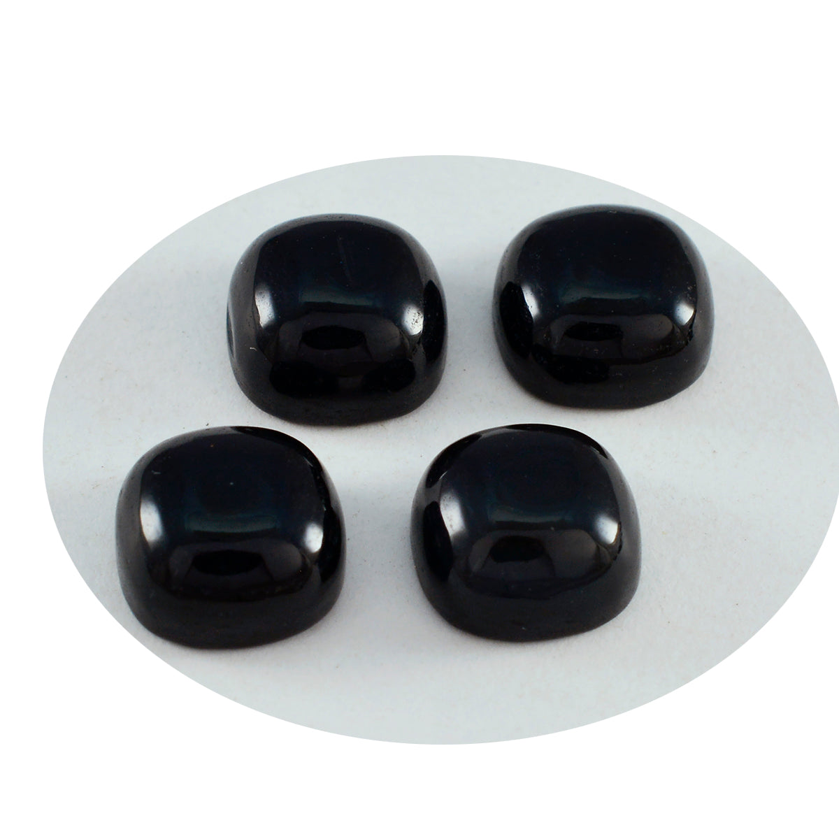 Black Onyx 1PC Small 7x7 MM Cushion Cabochon Black Polished semi Precious Loose Gemstones
