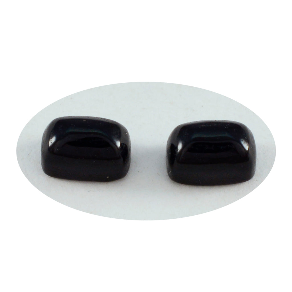 Black Onyx 1PC Tiny 5x7 MM Emerald Cabochon Black Brilliant semi Precious Loose Gemstones
