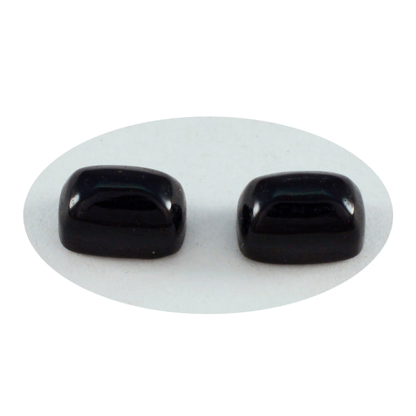 Black Onyx 1PC Tiny 5x7 MM Emerald Cabochon Black Brilliant semi Precious Loose Gemstones