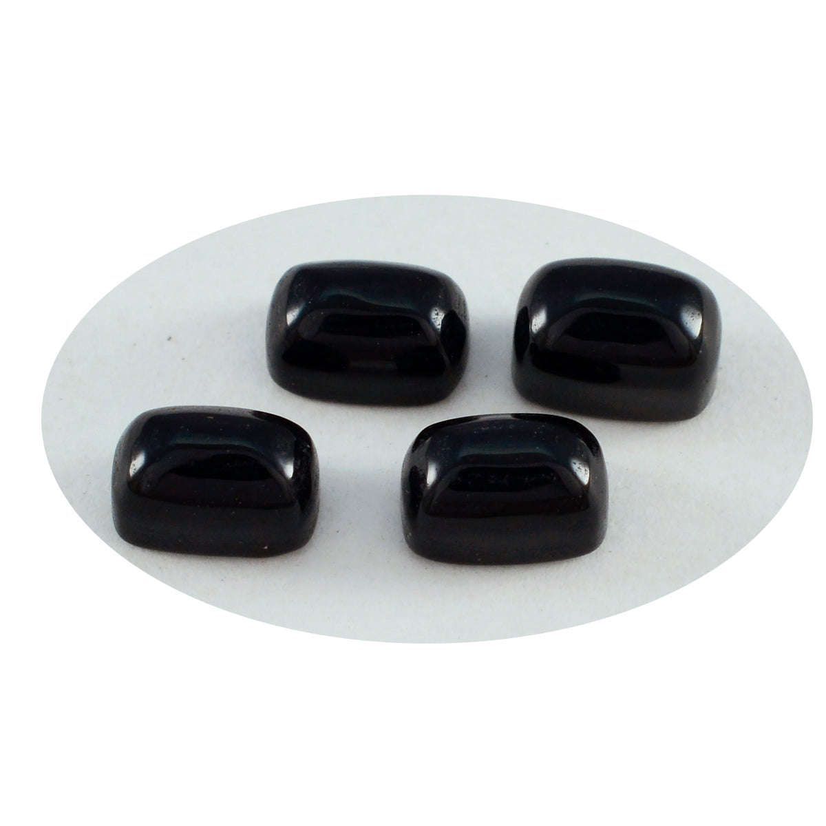 Black Onyx 1PC Small 6x8 MM Emerald Cabochon Black Sparkling semi Precious Semi Precious Gemstone Immagine secondaria del prodotto