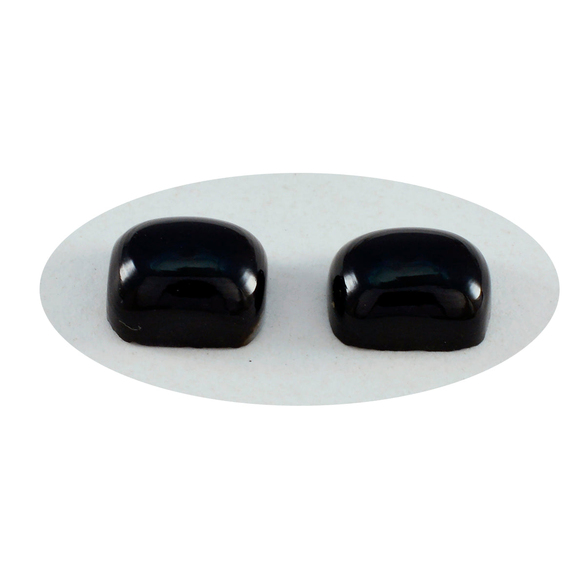 Black Onyx 1PC Medium 8x10 MM Emerald Cabochon Black Lustrous semi Precious Loose Gemstone Secondary image
