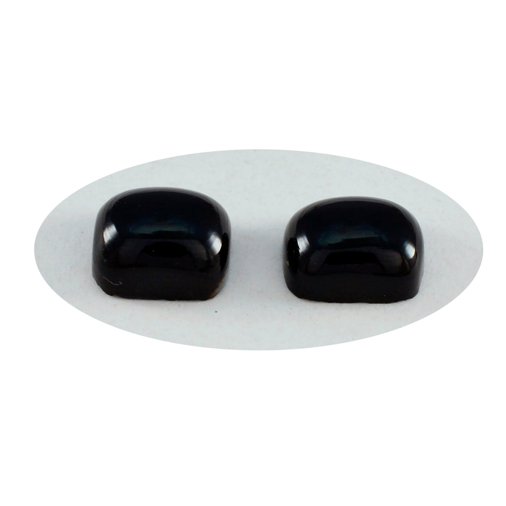 Black Onyx 1PC Medium 8x10 MM Emerald Cabochon Black Lustrous semi Precious Loose Gemstone