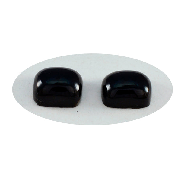 Black Onyx 1PC Medium 8x10 MM Emerald Cabochon Black Lustrous semi Precious Loose Gemstone