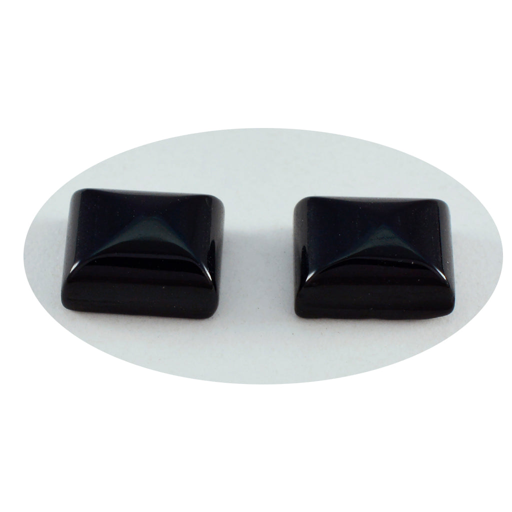 Black Onyx 1PC Large 9x11 MM Emerald Cabochon Black Shine semi Precious Loose Gemstones