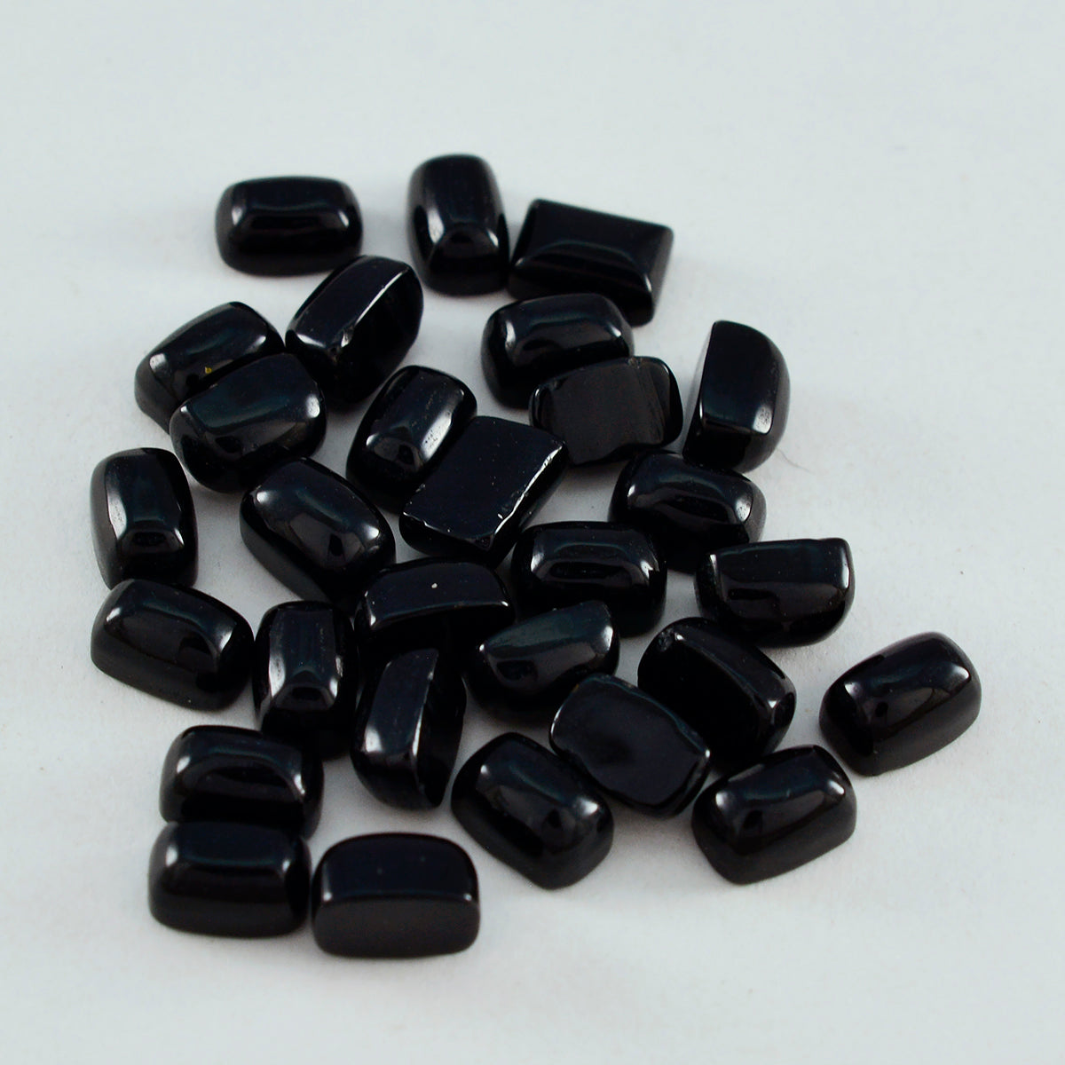 Black Onyx 10PC Tiny 3x5 MM Emerald Cabochon Black Pure semi Precious Loose Gems Huvudsaklig produktbild