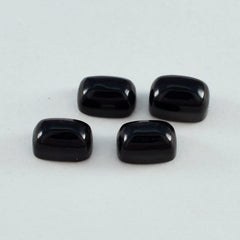 Black Onyx 10PC Tiny 4x6 MM Emerald Cabochon Black Fiery semi Precious Loose Gemstone