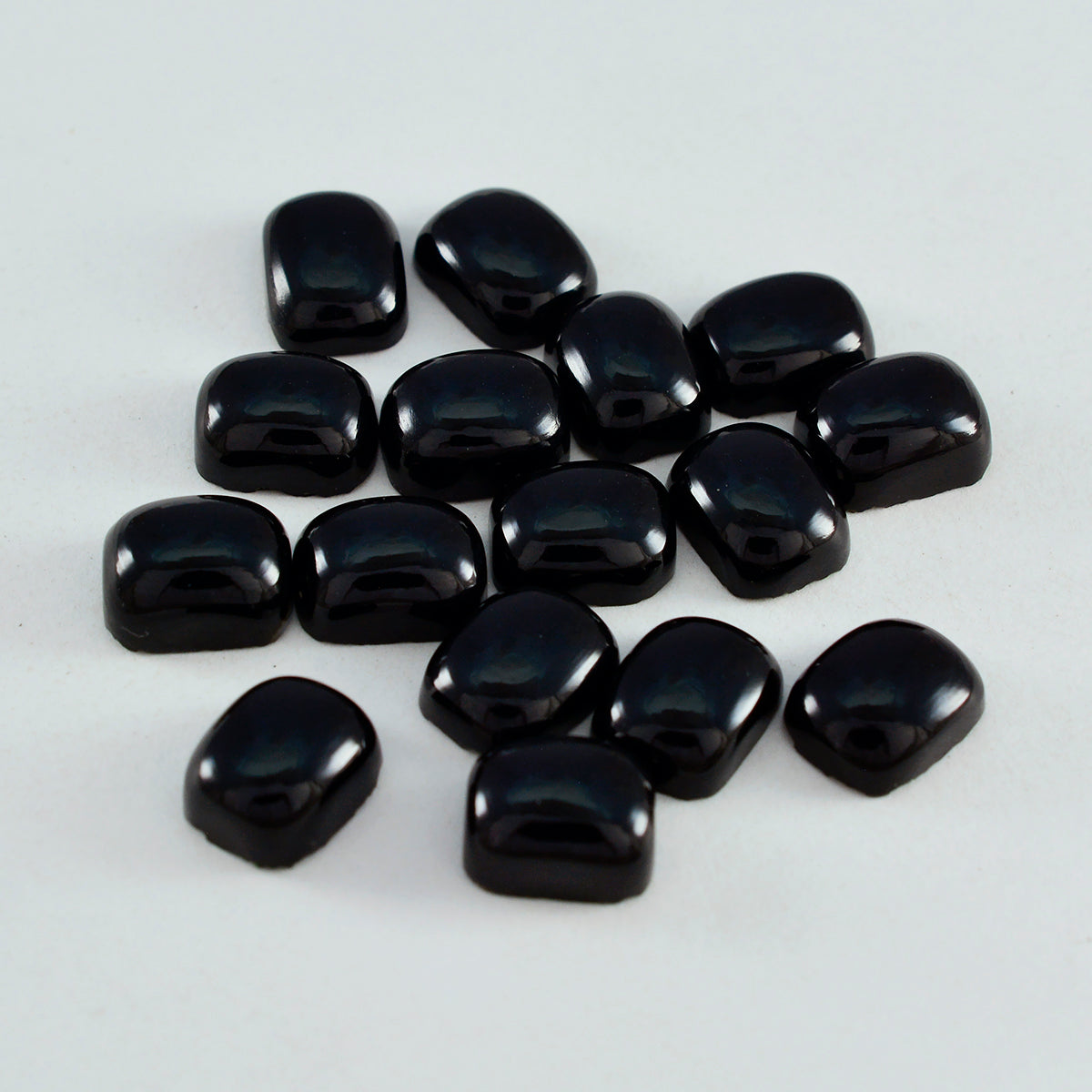 Schwarzer Onyx, 1 Stück, winziger 5 x 7 mm Smaragd-Cabochon, schwarzer brillanter Halbedelstein, lose Edelsteine Hauptbild