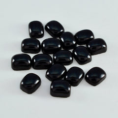 Black Onyx 1PC Tiny 5x7 MM Emerald Cabochon Black Brilliant semi Precious Loose Gemstones