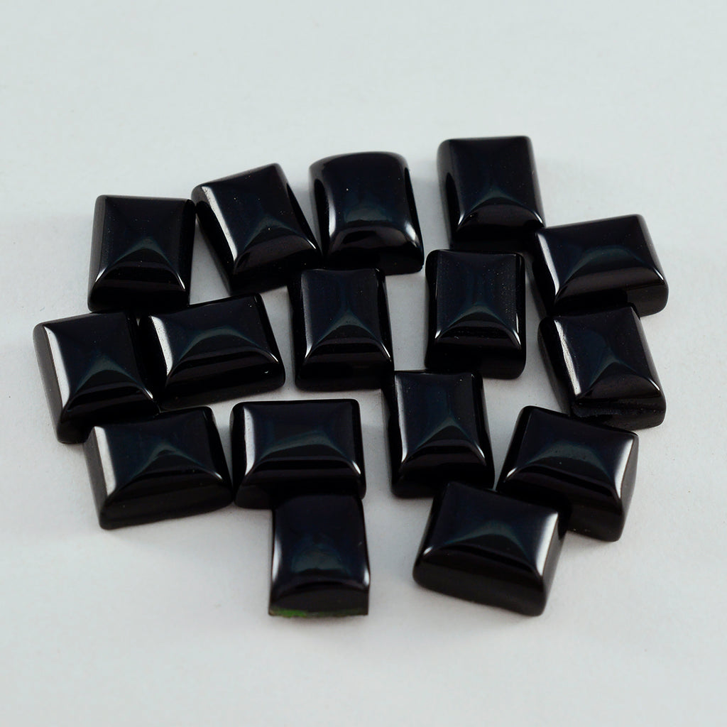 Black Onyx 1PC Medium 7x10 MM Emerald Cabochon Black Luster semi Precious Loose Gems