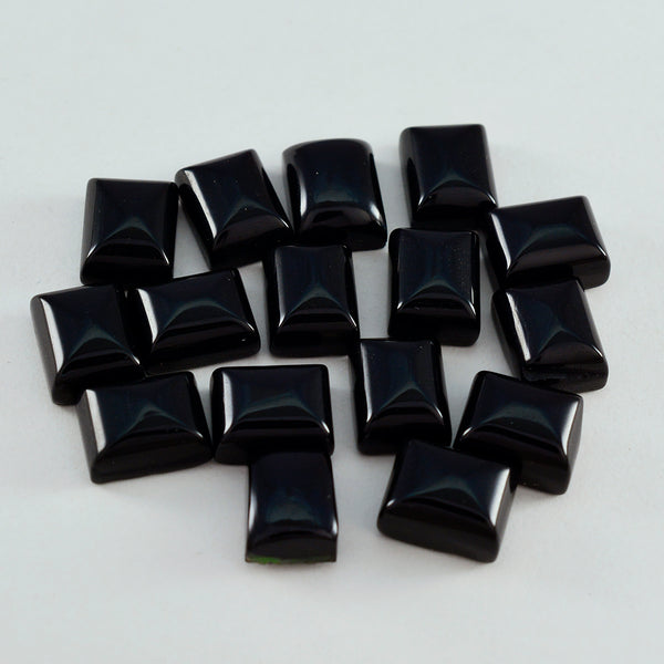 Black Onyx 1PC Medium 7x10 MM Emerald Cabochon Black Luster semi Precious Loose Gems