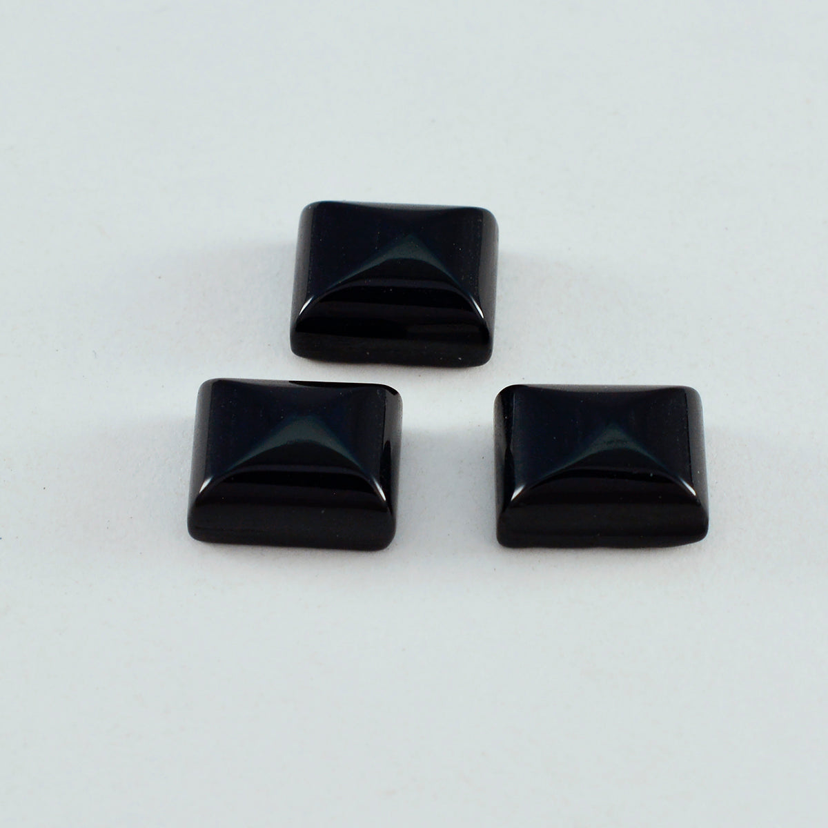 Black Onyx 1PC Medium 8x10 MM Emerald Cabochon Black Lustrous semi Precious Loose Gemstone Main image