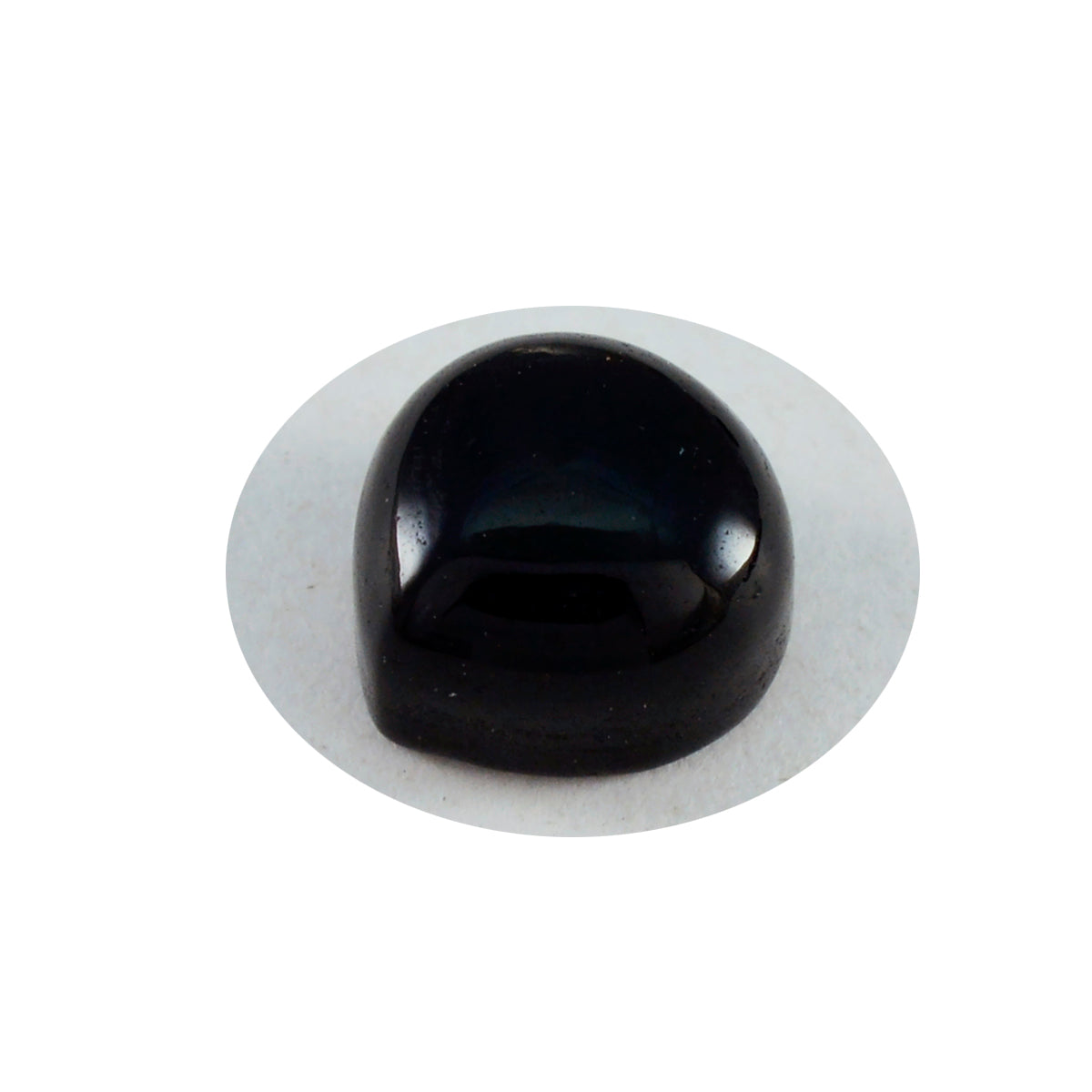 Schwarzer Onyx, 1 Stück, groß, 11 x 11 mm, Herz-Cabochon, schwarz, glänzend, Halbedelsteine Zweitbild