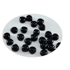 Black Onyx 10PC Tiny 4x4 MM Heart Cabochon Black Pure semi Precious Precious Gemstone