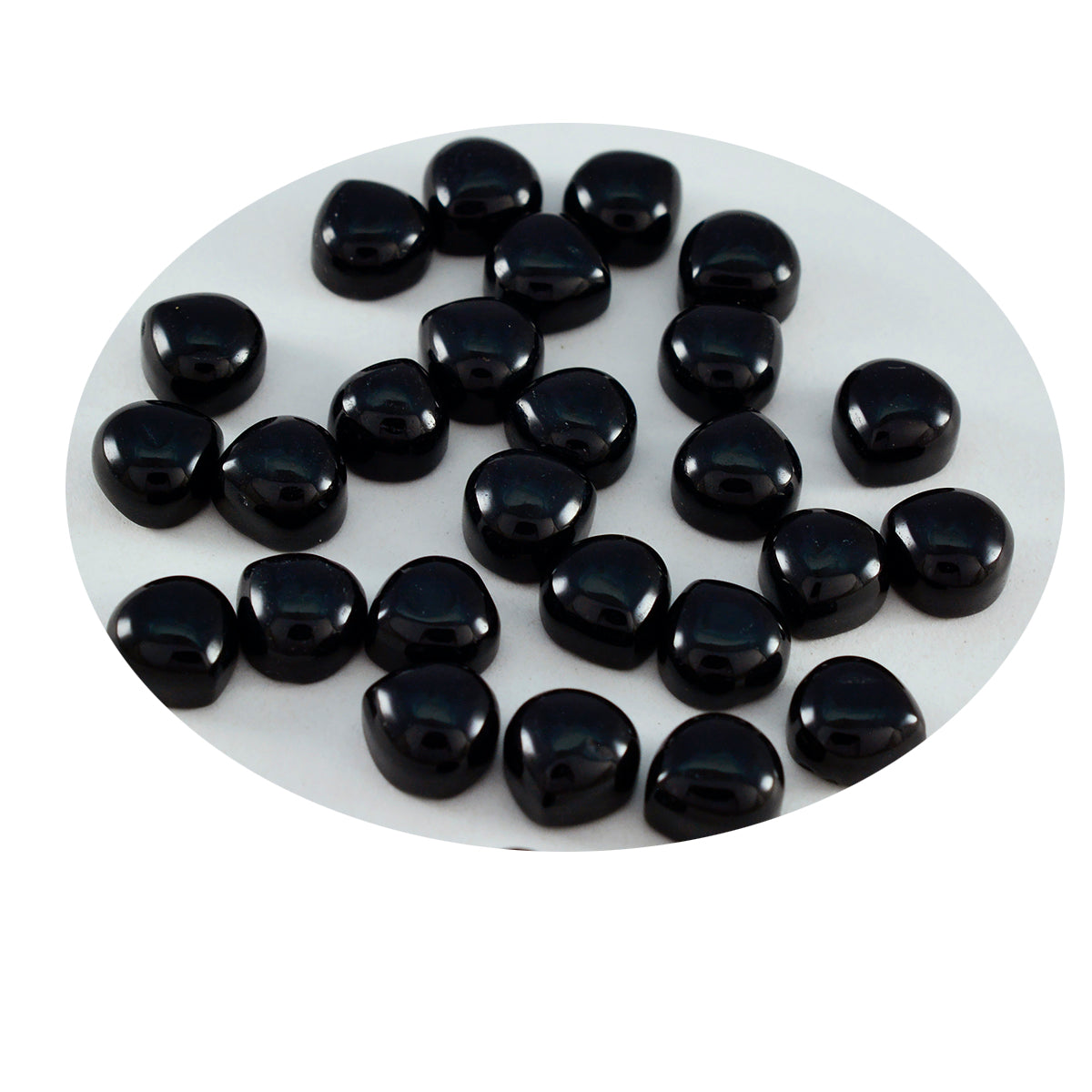 Black Onyx 10PC Tiny 5x5 MM Heart Cabochon Black Fiery semi Precious Gems