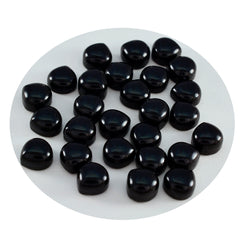 Black Onyx 1PC Tiny 6x6 MM Heart Cabochon Black Brilliant semi Precious Loose Gems