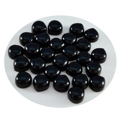 Black Onyx 1PC Small 7x7 MM Heart Cabochon Black Sparkling semi Precious Loose Gemstone