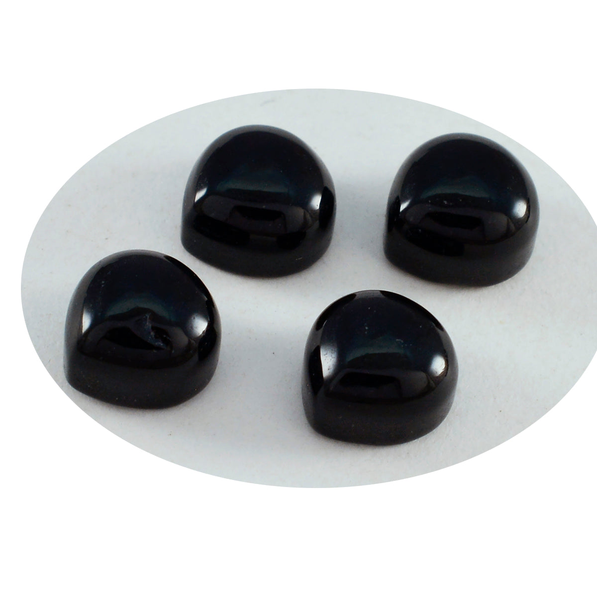 Black Onyx 1PC Small 8x8 MM Heart Cabochon Black Polished semi Precious Loose Gemstones Image secondaire du produit