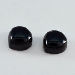 Schwarzer Onyx, 1 Stück, groß, 11 x 11 mm, Herz-Cabochon, schwarz, glänzend, Halbedelsteine