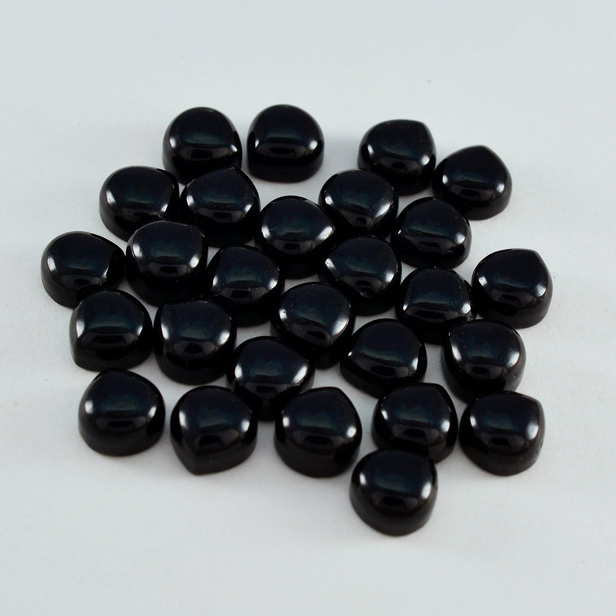 Black Onyx 1PC Tiny 6x6 MM Heart Cabochon Black Brilliant semi Precious Loose Gems Huvudsaklig produktbild