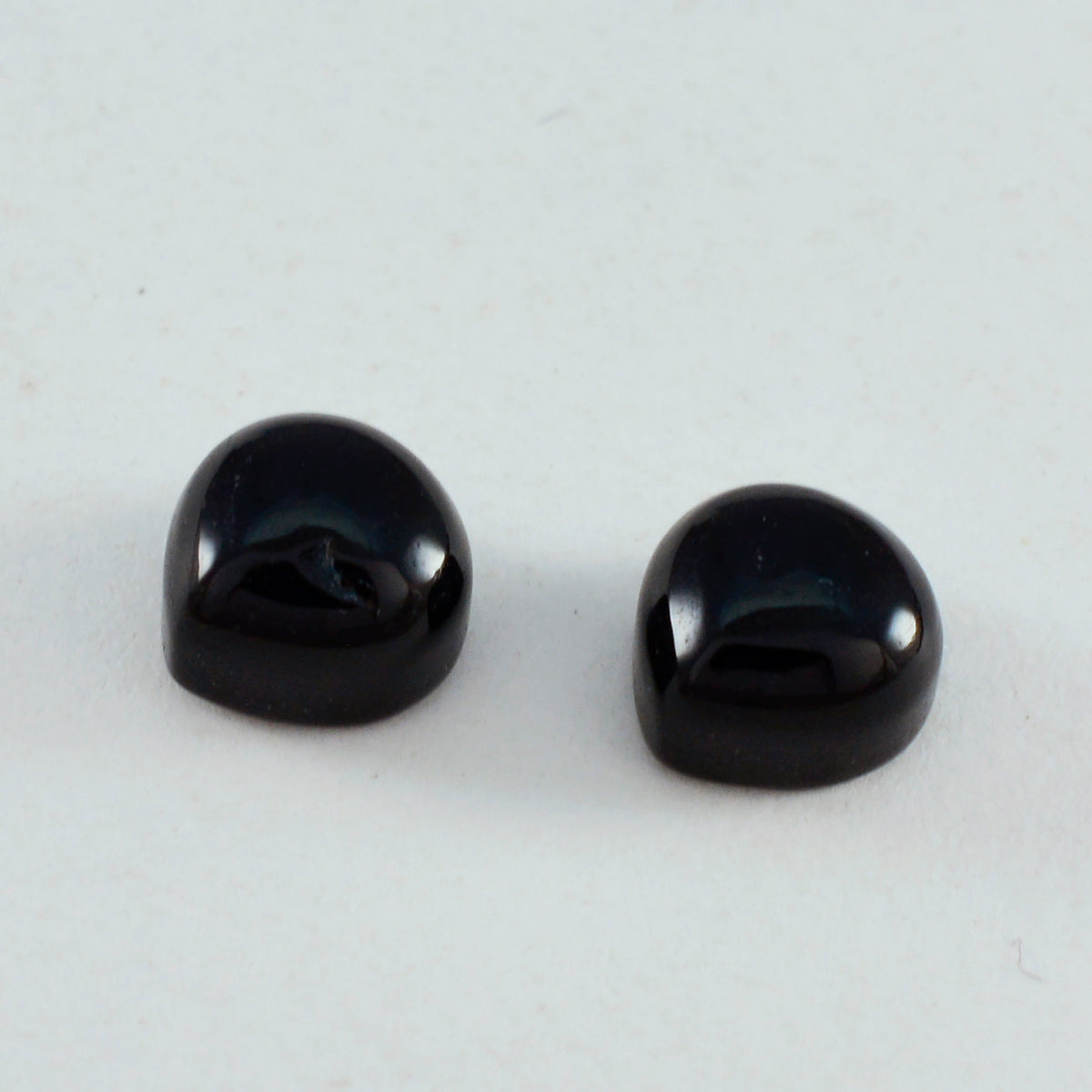 Black Onyx 1PC Small 7x7 MM Heart Cabochon Black Sparkling semi Precious Loose Gemstone Main image