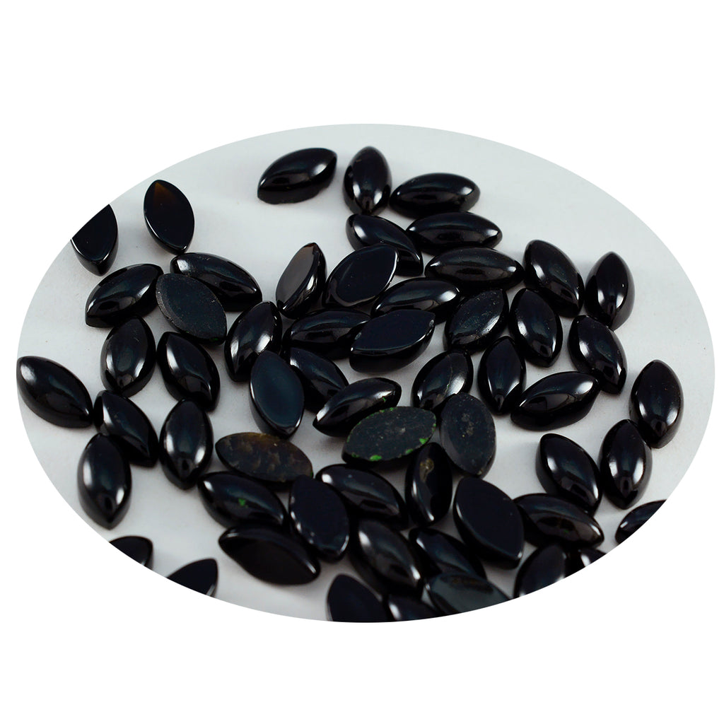 Black Onyx 10PC Tiny 4x8 MM Marquise  Cabochon Black Splendid semi Precious Semi Precious Gemstone