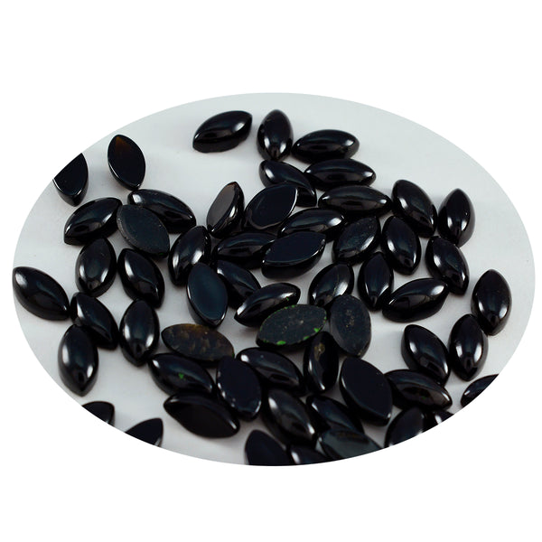 Black Onyx 10PC Tiny 4x8 MM Marquise  Cabochon Black Splendid semi Precious Semi Precious Gemstone