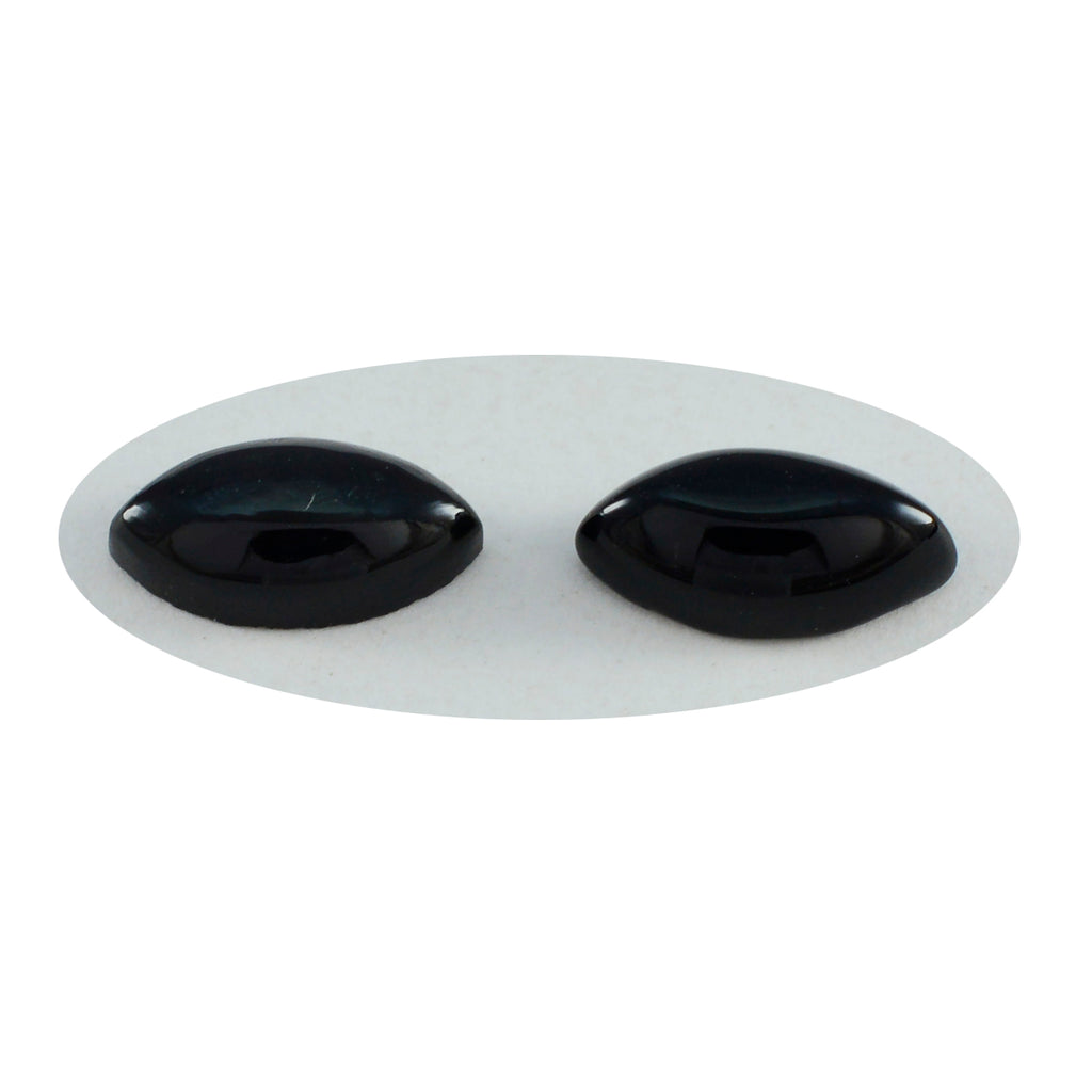 Black Onyx 1PC Medium 7x14 MM Marquise  Cabochon Black Shine semi Precious Loose Gems