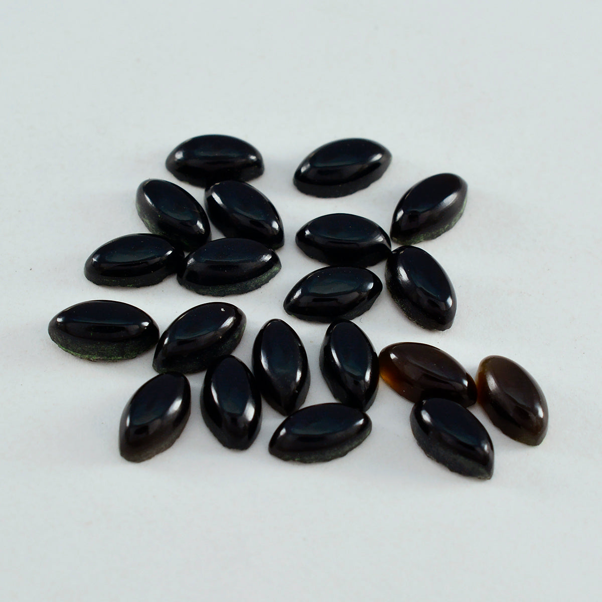 Black Onyx 10PC Tiny 3x6 MM Marquise  Cabochon Black Polished semi Precious Loose Gemstones