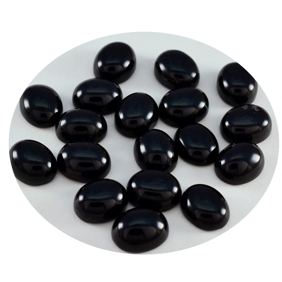 Black Onyx 1PC Small 6x8 MM Oval Cabochon Black Brilliant semi Precious Precious Gemstone Immagine secondaria del prodotto