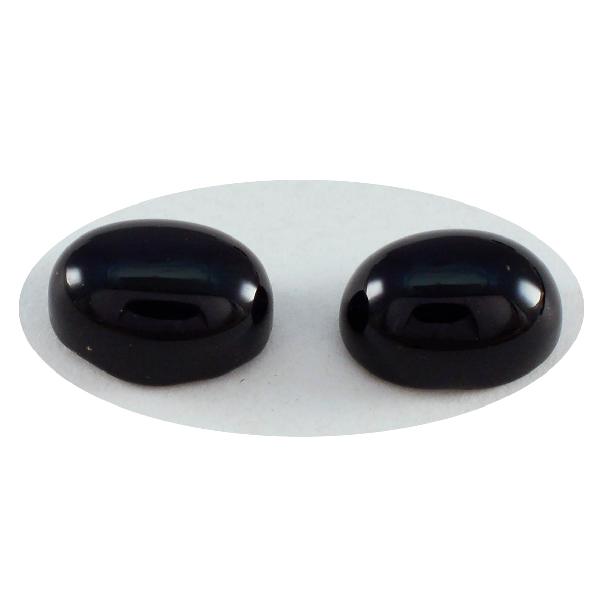 Black Onyx 1PC Small 7x9 MM Oval Cabochon Black Polished semi Precious Loose Gems Sekundär produktbild