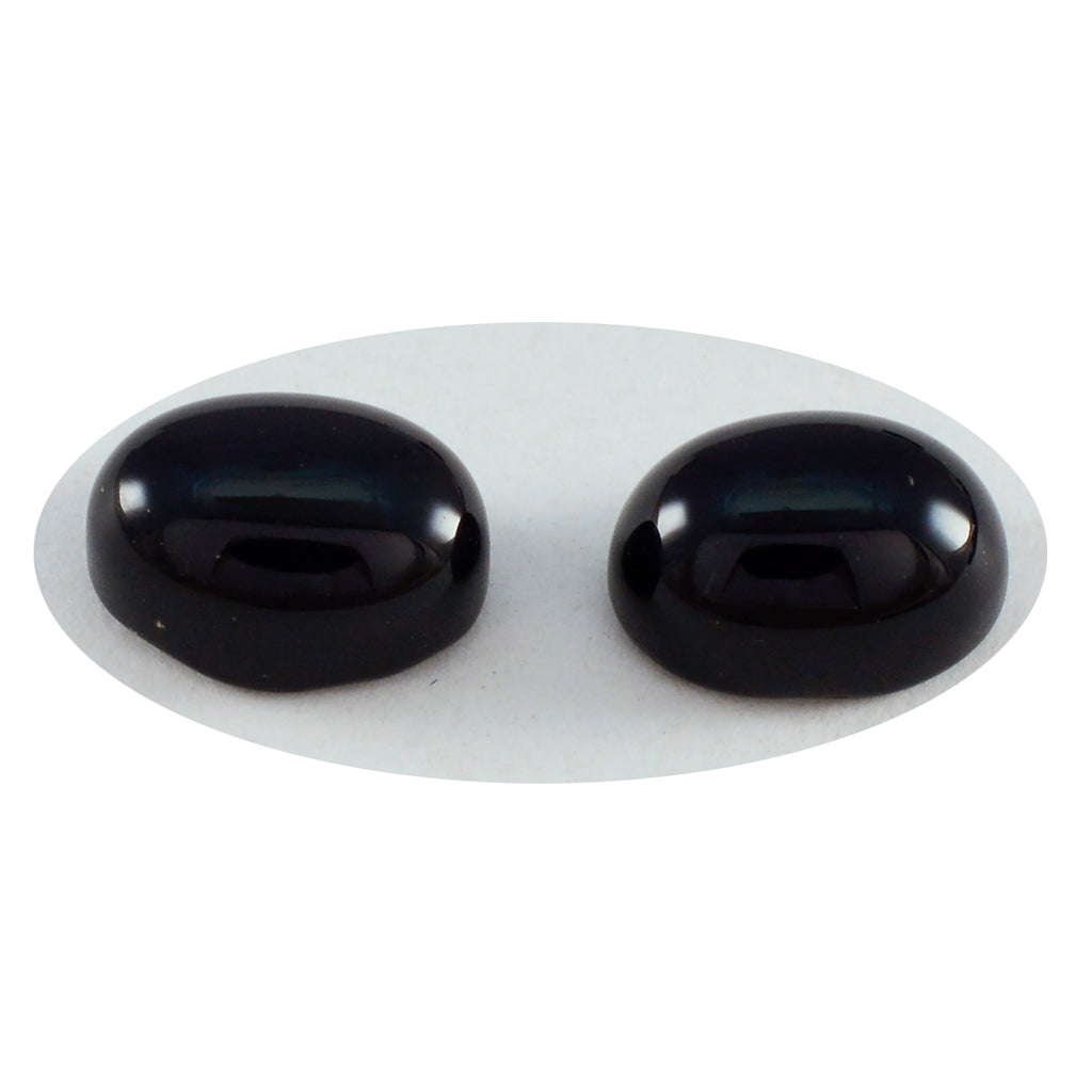 Black Onyx 1PC Small 7x9 MM Oval Cabochon Black Polished semi Precious Loose Gems