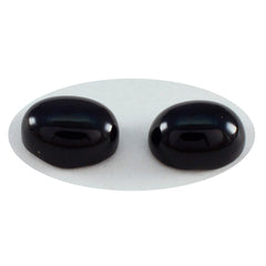 Black Onyx 1PC Small 7x9 MM Oval Cabochon Black Polished semi Precious Loose Gems
