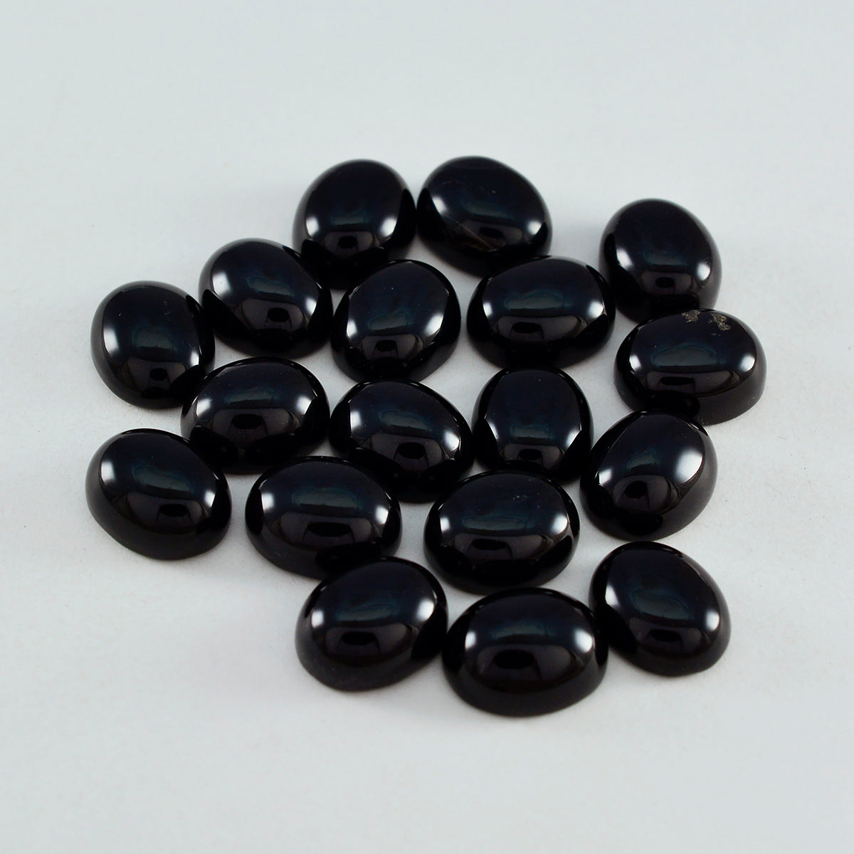 Schwarzer Onyx, 10 Stück, winziger ovaler Cabochon, 4 x 6 mm, schwarz, reine Halbedelsteine, lose Edelsteine Hauptbild
