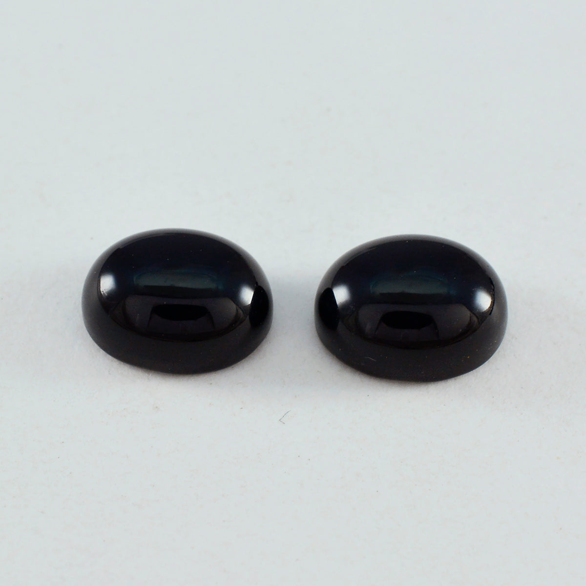 Black Onyx 1PC Small 7x9 MM Oval Cabochon Black Polished semi Precious Loose Gems Huvudsaklig produktbild