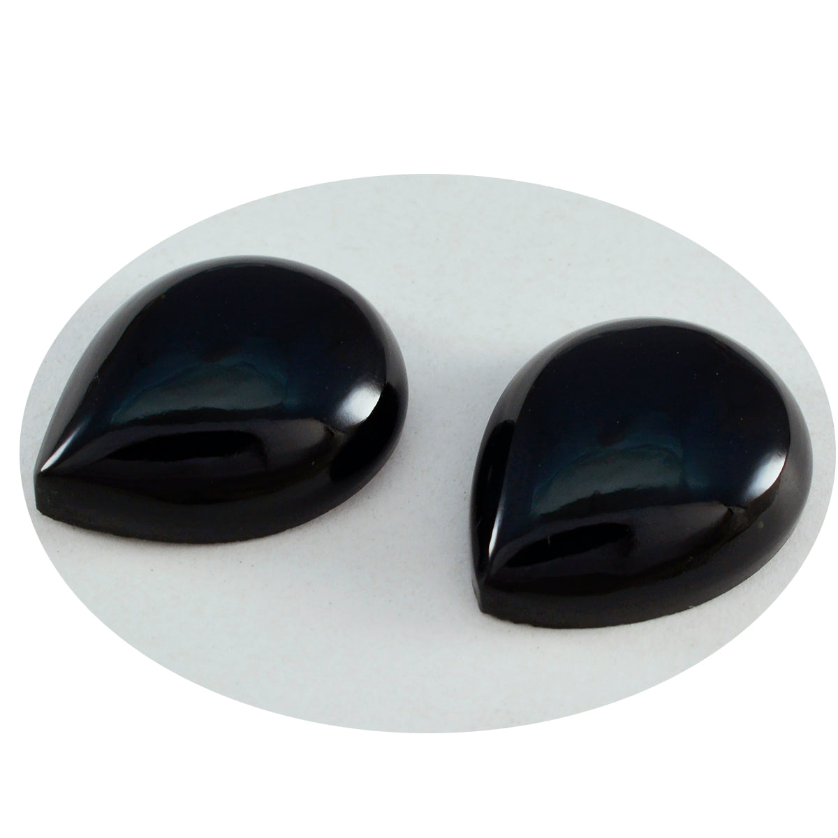 Black Onyx 1PC Large 10x12 MM Pear Cabochon Black Splendid semi Precious Gems Hoofdafbeelding