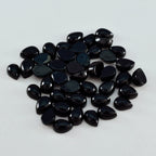 Black Onyx 1PC Small 6x8 MM Pear Cabochon Black Genuine semi Precious Precious Gemstone