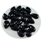 Black Onyx 1PC Tiny 5x7 MM Pear Cabochon Black Natural semi Precious Semi Precious Gemstone