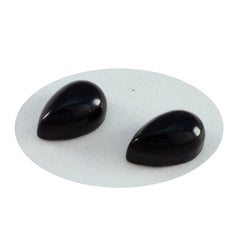 Black Onyx 1PC Small 6x9 MM Pear Cabochon Black Superior semi Precious Gems