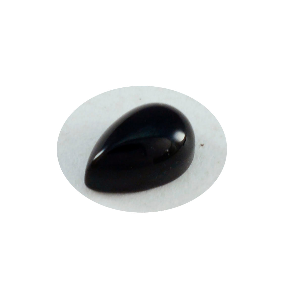 Black Onyx 1PC Medium 7x10 MM Pear Cabochon Black Fiery semi Precious Loose Gemstone Sekundär produktbild