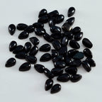 Black Onyx 10PC Tiny 3x5 MM Pear Cabochon Black Fine semi Precious Loose Gemstone