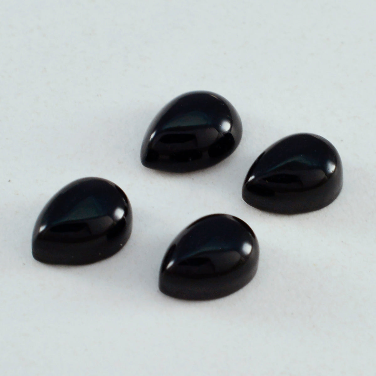 Schwarzer Onyx 1PC Winziger 5x7 MM Birnen-Cabochon Schwarz Natürlicher Halbedelstein Hauptbild