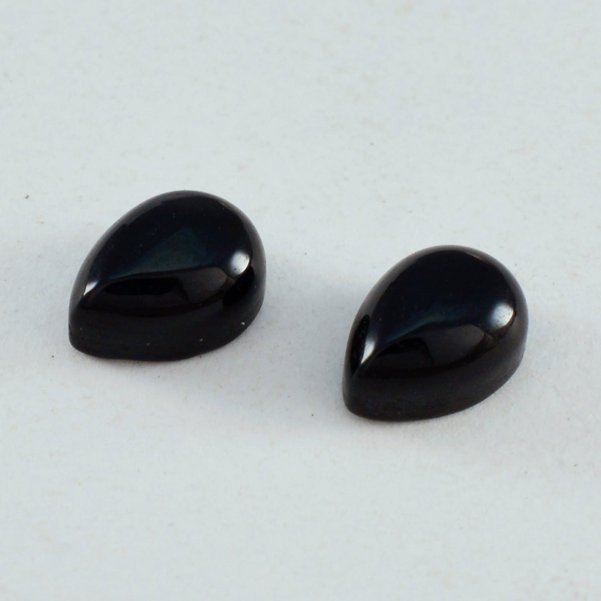 Black Onyx 1PC Small 6x8 MM Pear Cabochon Black Genuine semi Precious Precious Gemstone Immagine secondaria del prodotto