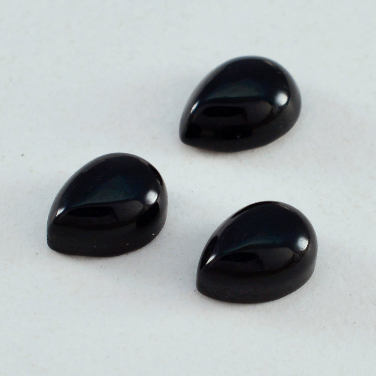 Black Onyx 1PC Medium 7x10 MM Pear Cabochon Black Fiery semi Precious Loose Gemstone Main image
