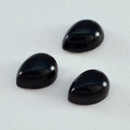 Black Onyx 1PC Medium 7x10 MM Pear Cabochon Black Fiery semi Precious Loose Gemstone