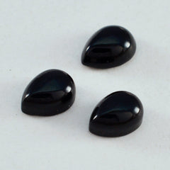 Black Onyx 1PC Medium 7x10 MM Pear Cabochon Black Fiery semi Precious Loose Gemstone