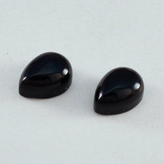 Black Onyx 1PC Large 8x12 MM Pear Cabochon Black Polished semi Precious Precious Gemstone