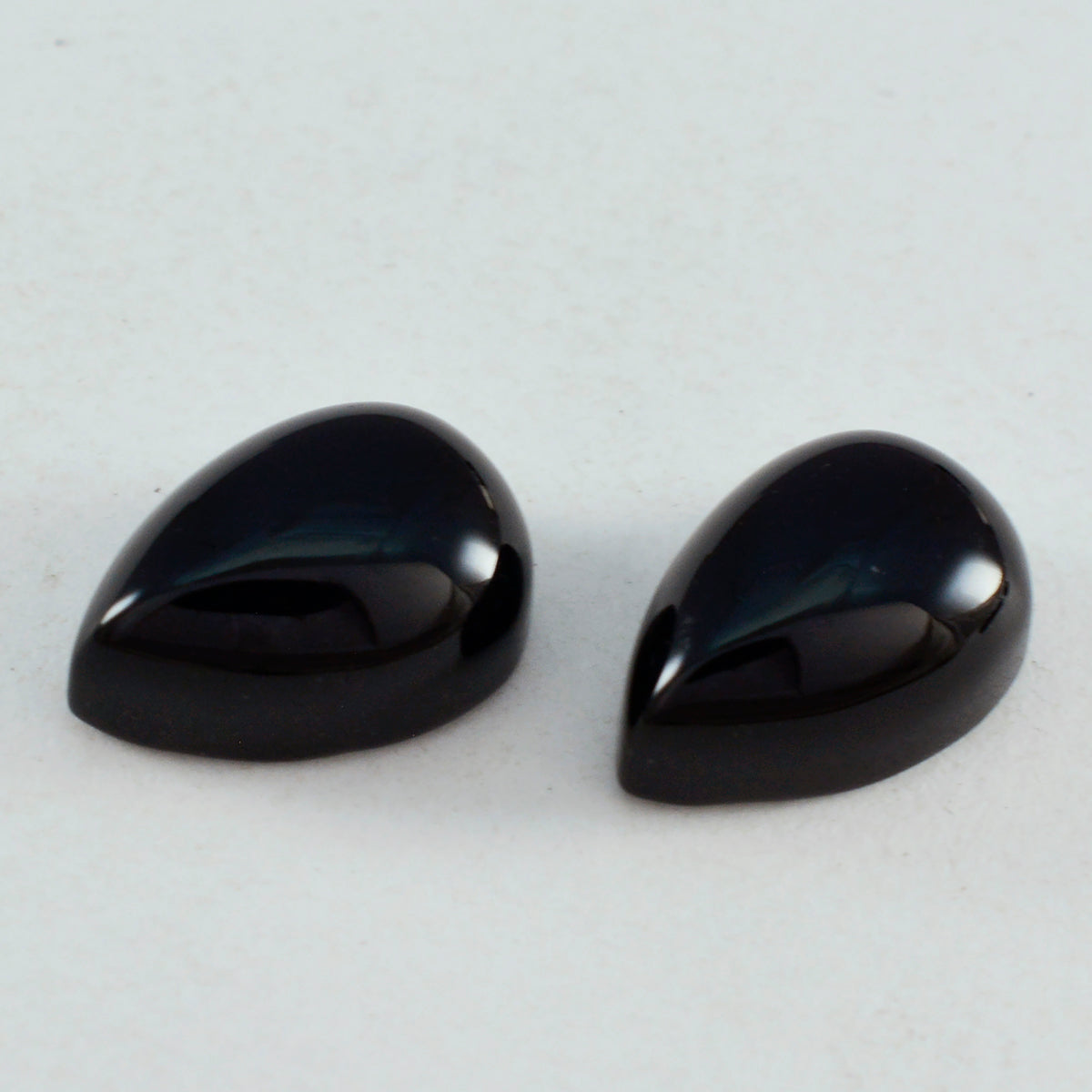 Black Onyx 1PC Large 9x11 MM Pear Cabochon Black Sparkling semi Precious Semi Precious Gemstone