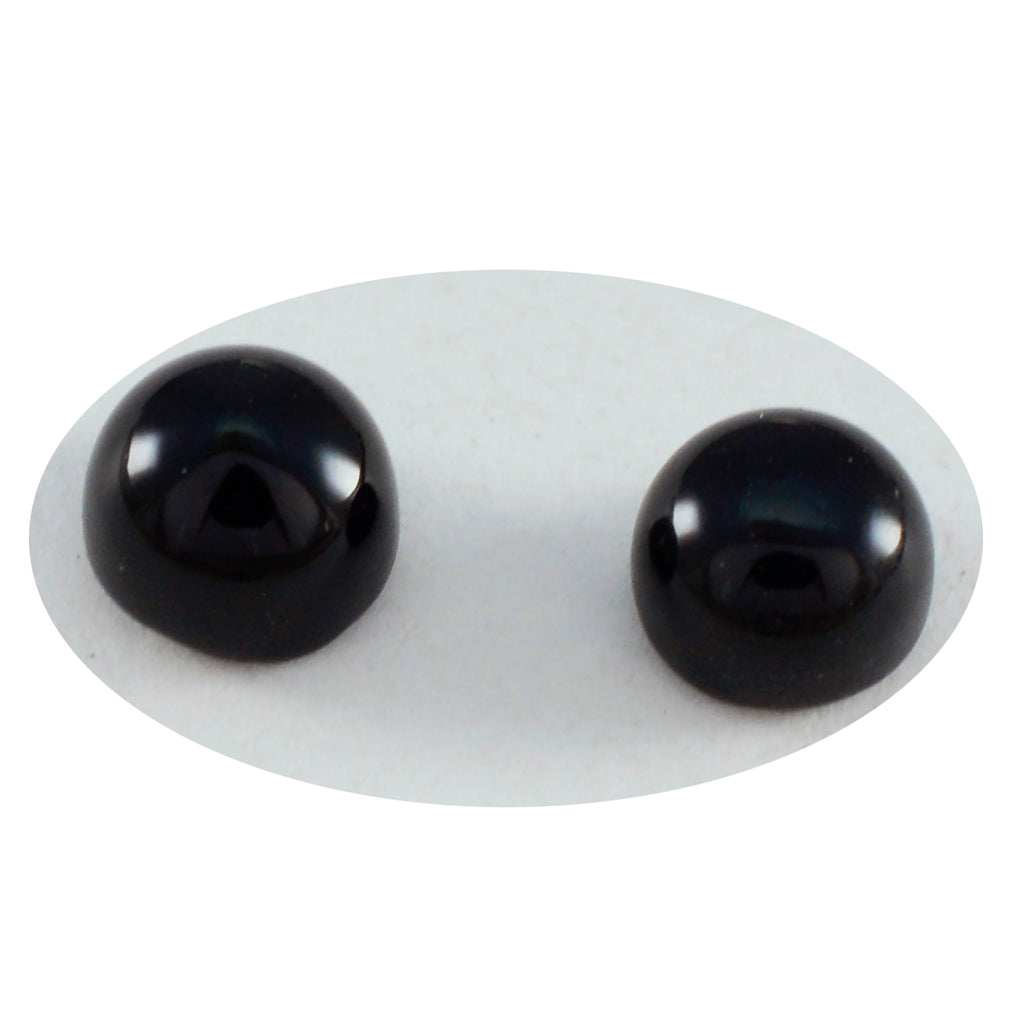 Black Onyx 1PC Small 7x7 MM Round Cabochon Black Pure semi Precious Loose Gemstones