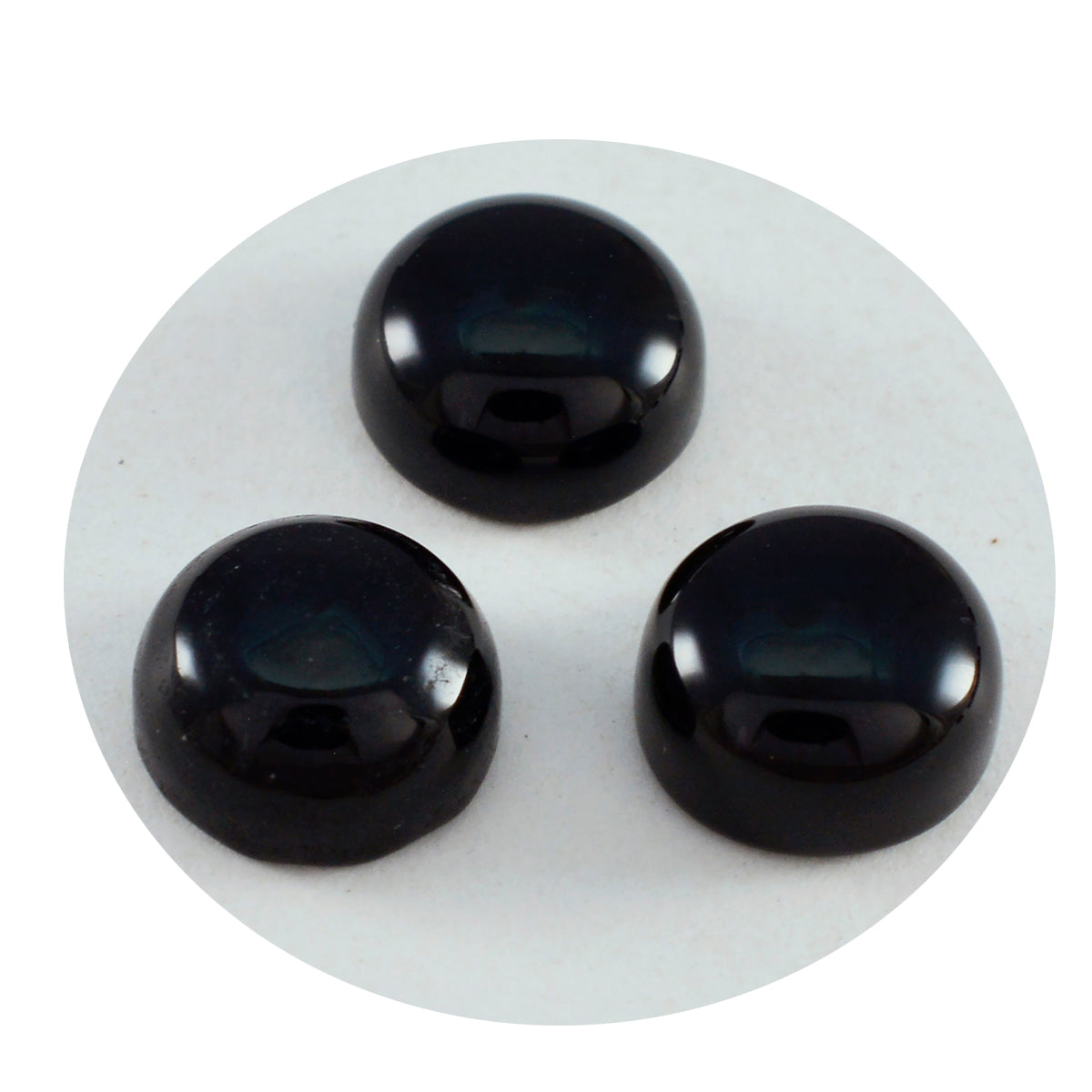 Black Onyx 1PC Medium 9x9 MM Round Cabochon Black Brilliant semi Precious Precious Gemstone Image secondaire du produit